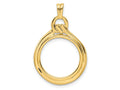 FJC Finejewelers 14 kt Yellow Gold Polished Loop and Knot 16.5mm Prong Coin Bezel Pendant