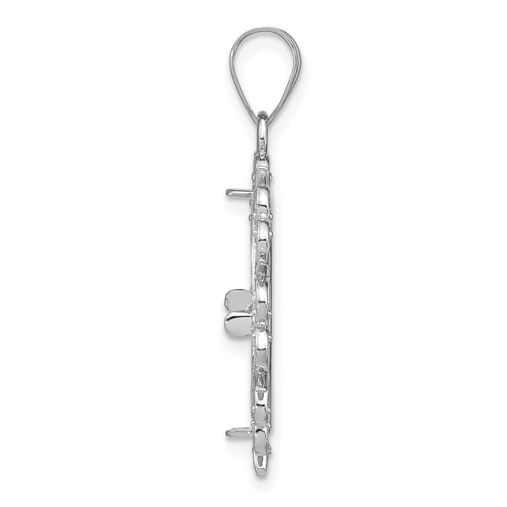 FJC Finejewelers 14 kt White Gold Polished Fancy 16.5mm Prong Coin Bezel Pendant