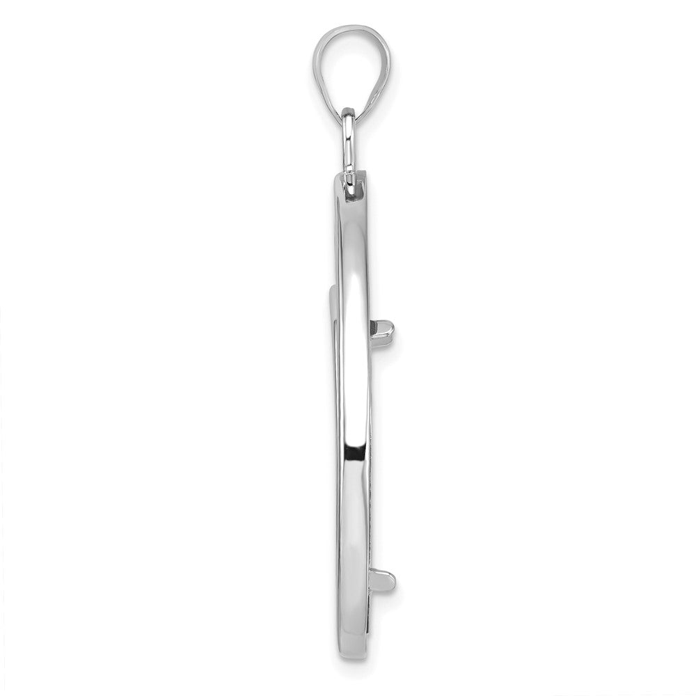 FJC Finejewelers 14 kt White Gold Lightweight Teardrop 22.0mm Prong Coin Bezel Pendant