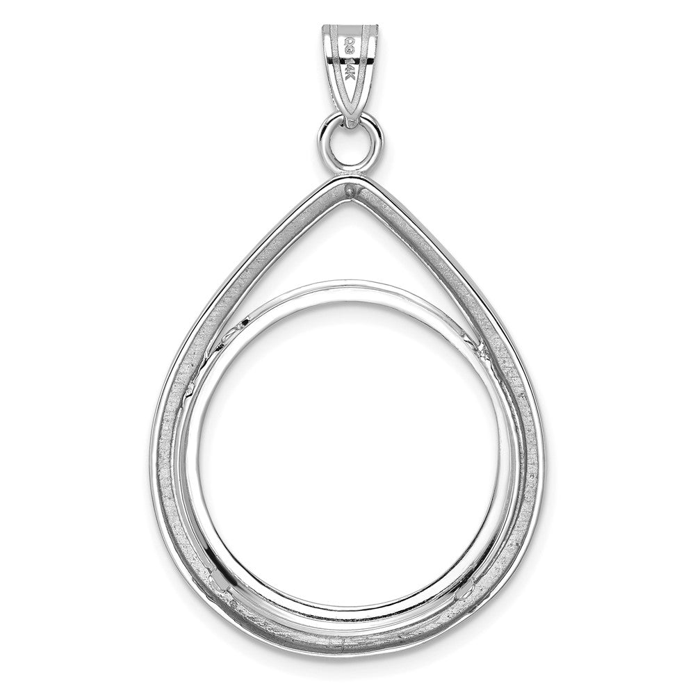 FJC Finejewelers 14 kt White Gold Lightweight Teardrop 22.0mm Prong Coin Bezel Pendant
