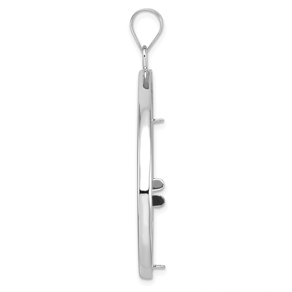 FJC Finejewelers 14 kt White Gold Lightweight Teardrop 27.0mm Prong Coin Bezel Pendant