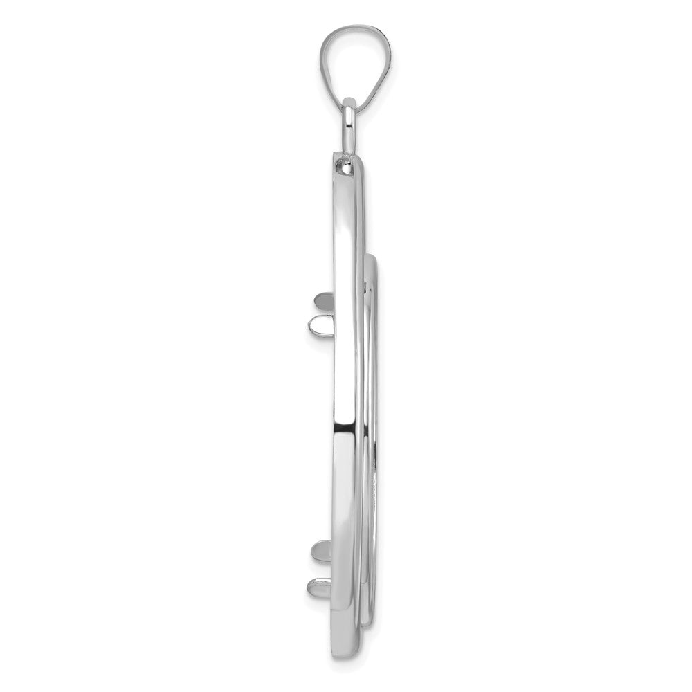 FJC Finejewelers 14 kt White Gold Lightweight Teardrop 32.7mm Prong Coin Bezel Pendant