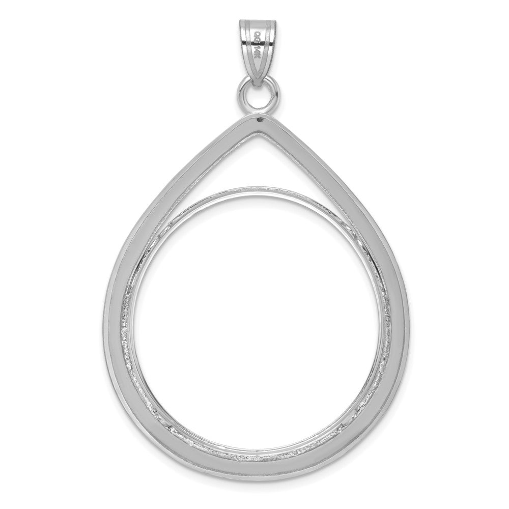 FJC Finejewelers 14 kt White Gold Lightweight Teardrop 32.7mm Prong Coin Bezel Pendant