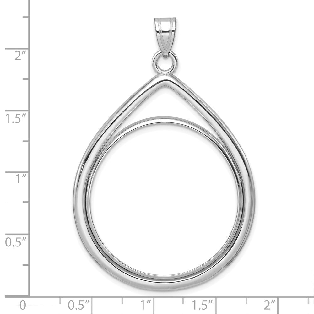 FJC Finejewelers 14 kt White Gold Lightweight Teardrop 32.7mm Prong Coin Bezel Pendant
