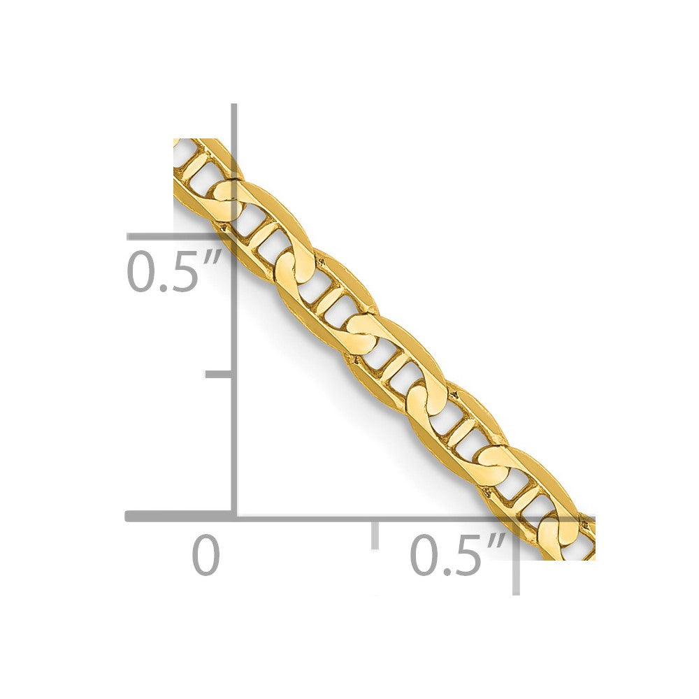 FJC Finejewelers 14 kt Yellow Gold Concave Anchor Chain 26 Inches x 3 mm