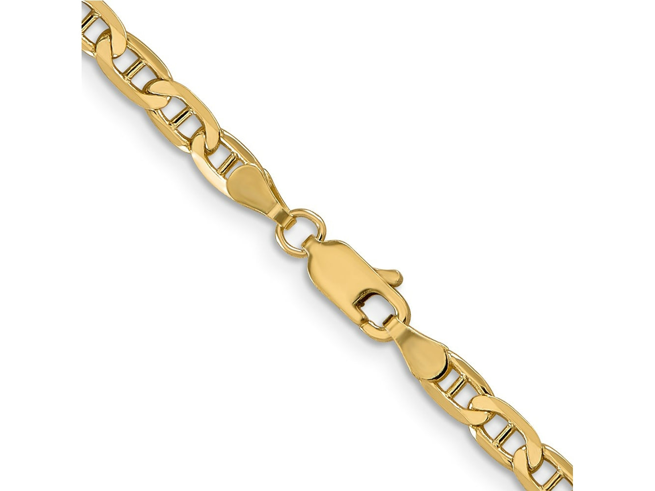 FJC Finejewelers 14 kt Yellow Gold 3.75mm Concave Anchor Chain 10 Inches x 3 mm