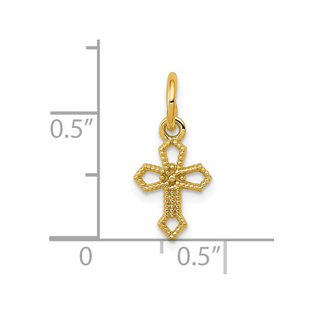 FJC Finejewelers 14 kt Yellow Gold Passion Cross Charm 16 x 7 mm