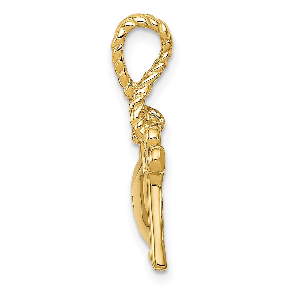 FJC Finejewelers 14 kt Yellow Gold Polished Key Tied to Heart Lock Charm 22 x 14 mm