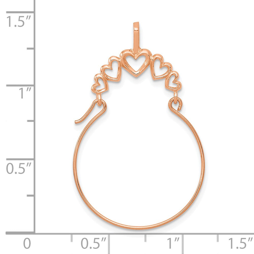 FJC Finejewelers 14 kt Rose Gold Polished 5-Heart Charm Holder 23 mm