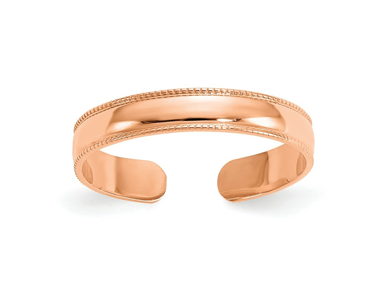 FJC Finejewelers 14 kt Rose Gold  Mill Grain Adjustable Toe Ring 3 mm