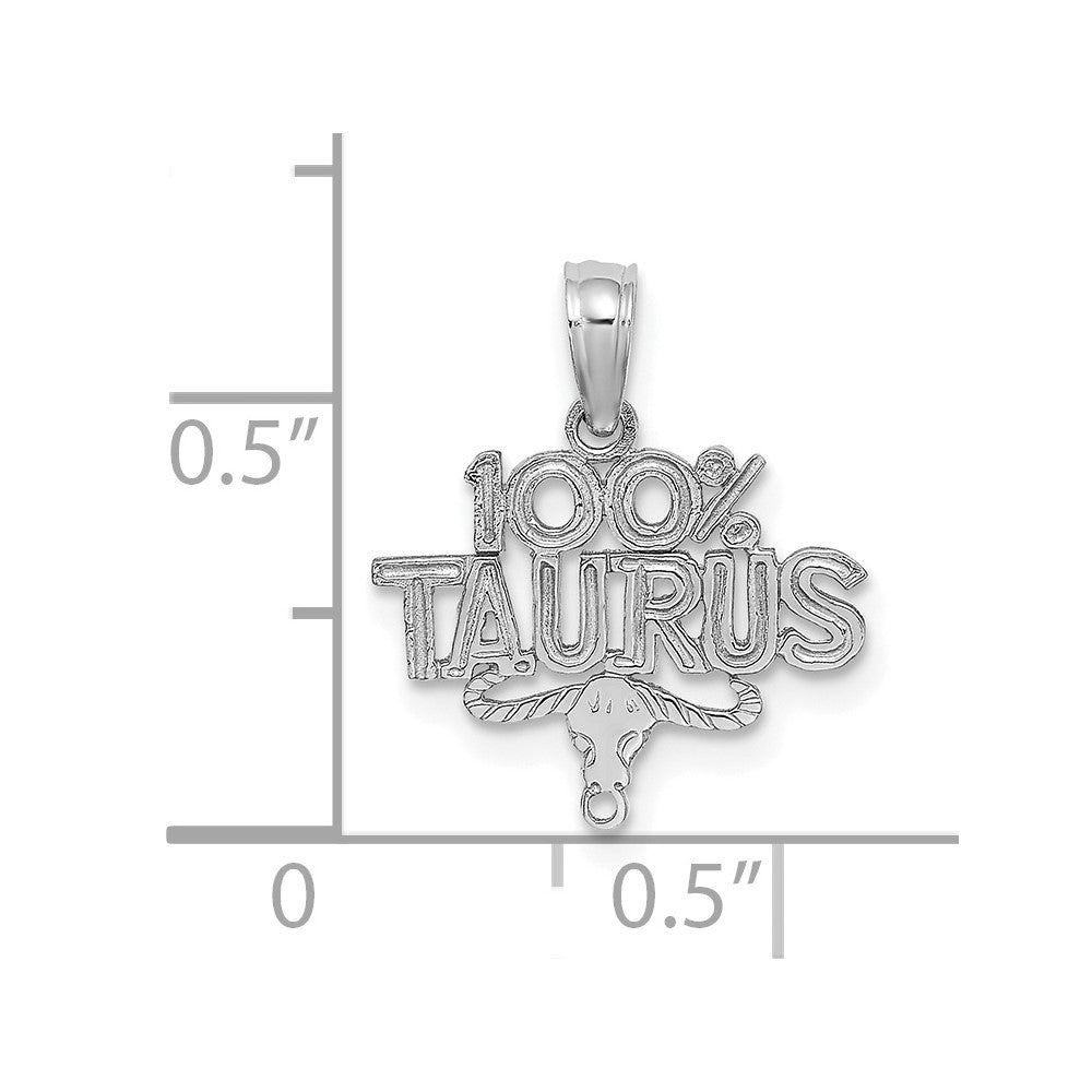 FJC Finejewelers 14 kt White Gold WG 100% TAURUS Zodiac Charm 15 x 14 mm