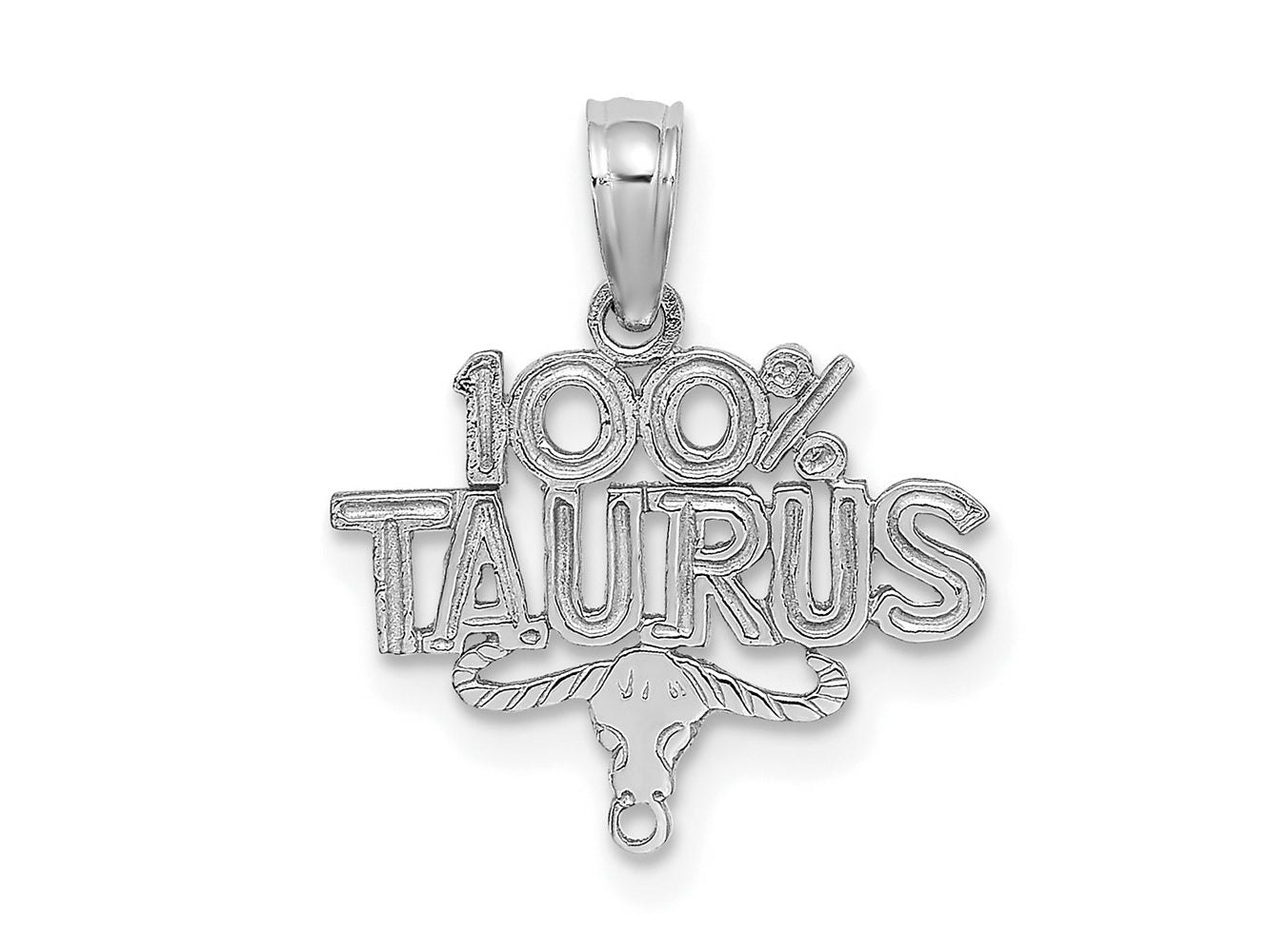 FJC Finejewelers 14 kt White Gold WG 100% TAURUS Zodiac Charm 15 x 14 mm