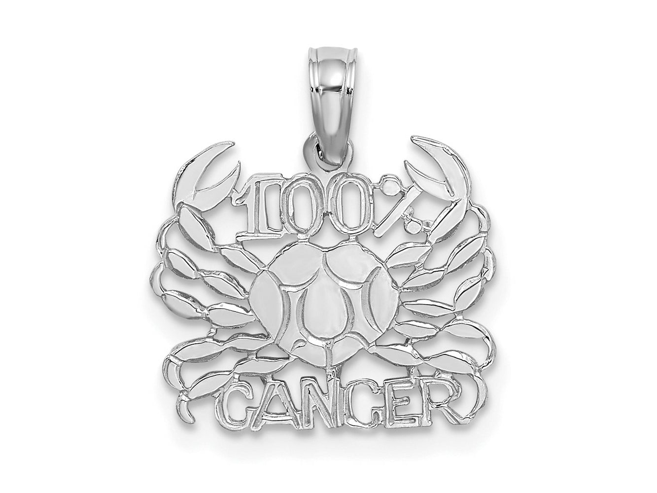 FJC Finejewelers 14 kt White Gold WG 100% CANCER Zodiac Charm 16 x 15 mm