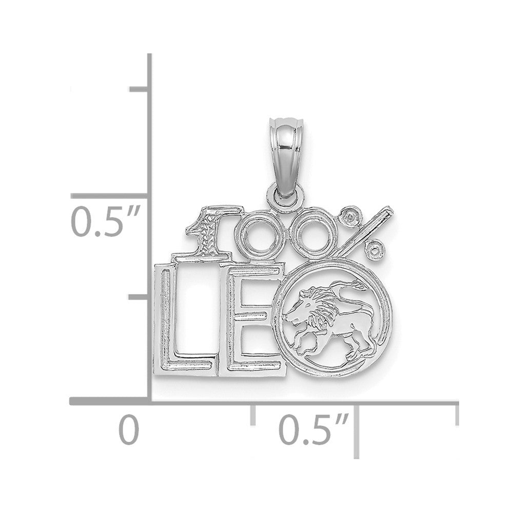 FJC Finejewelers 14 kt White Gold WG 100% LEO Zodiac Charm 14 x 15 mm