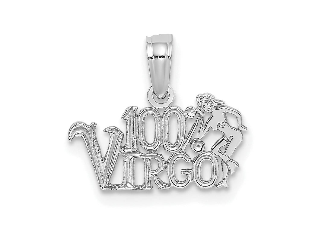 FJC Finejewelers 14 kt White Gold WG 100% VIRGO Zodiac Charm 11 x 14 mm