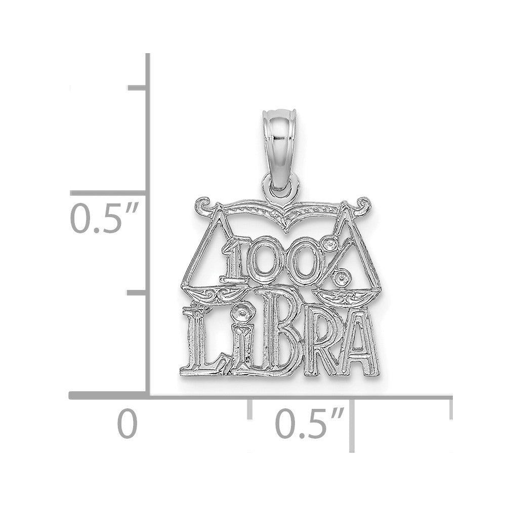 FJC Finejewelers 14 kt White Gold WG 100% LIBRA Zodiac Charm 15 x 12 mm
