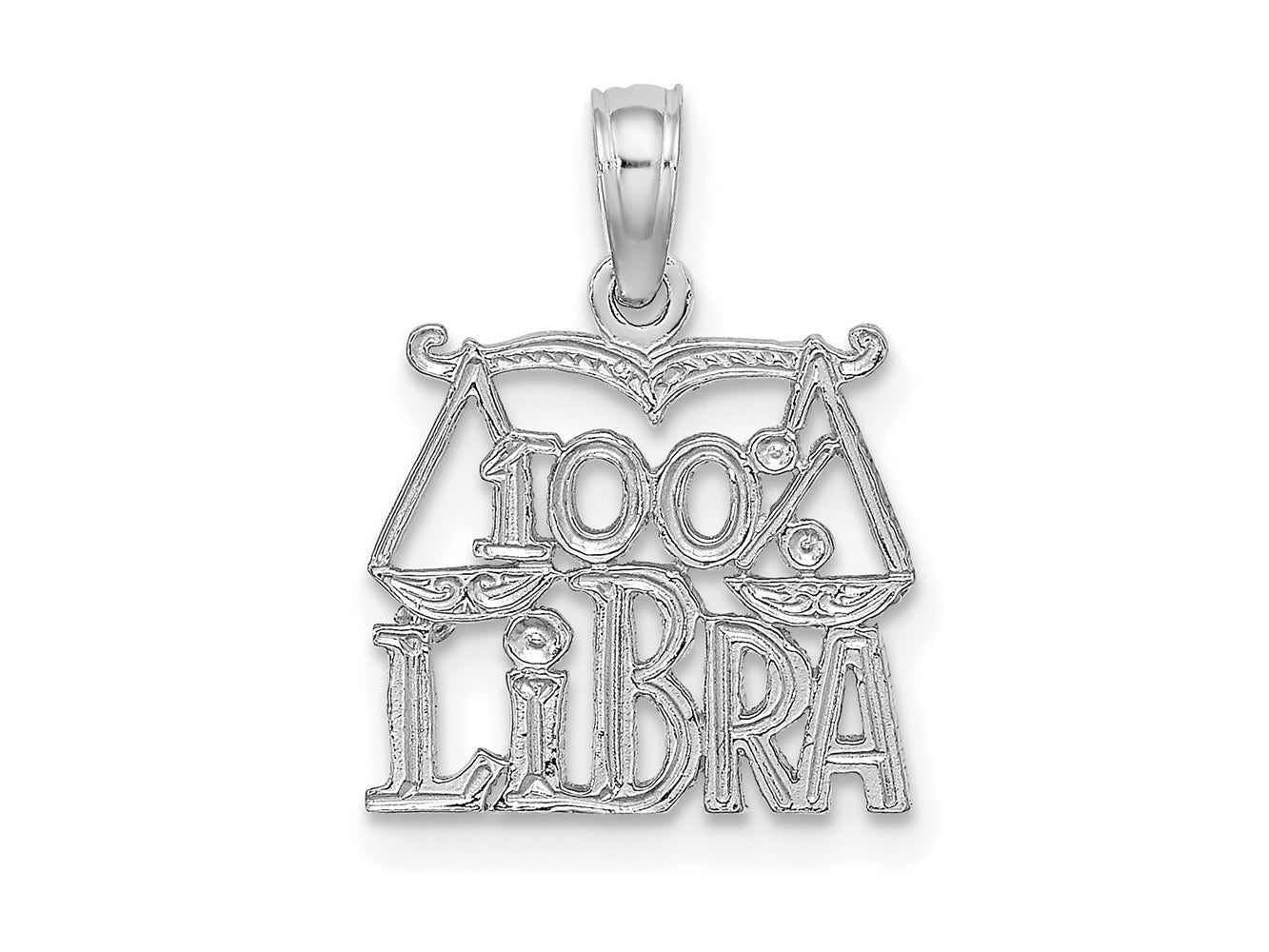 FJC Finejewelers 14 kt White Gold WG 100% LIBRA Zodiac Charm 15 x 12 mm