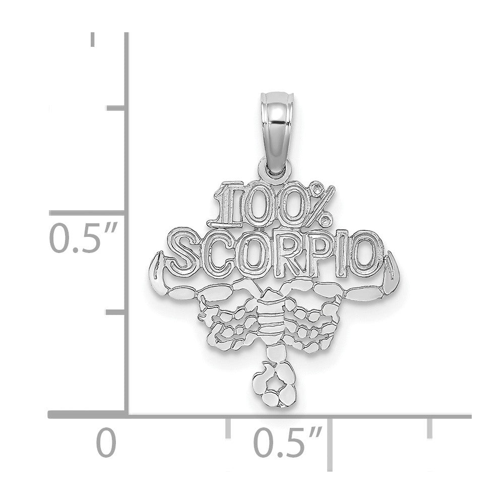 FJC Finejewelers 14 kt White Gold WG 100% SCORPIO Zodiac Charm 18 x 16 mm