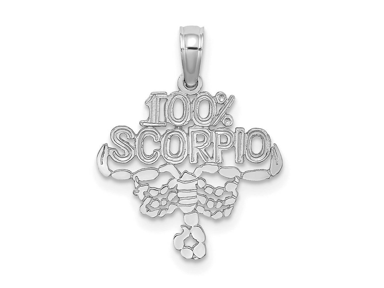 FJC Finejewelers 14 kt White Gold WG 100% SCORPIO Zodiac Charm 18 x 16 mm