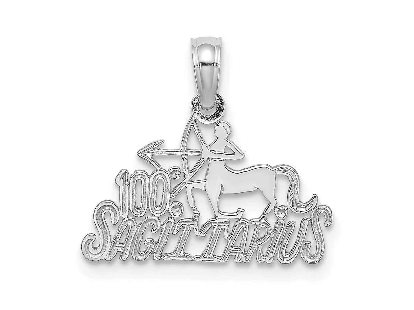FJC Finejewelers 14 kt White Gold WG 100% SAGITTARIUS Zodiac Charm 14 x 17 mm