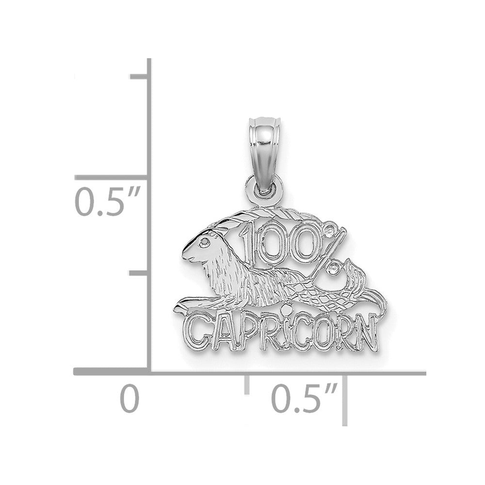 FJC Finejewelers 14 kt White Gold WG 100% CAPRICORN Zodiac Charm 13 x 14 mm