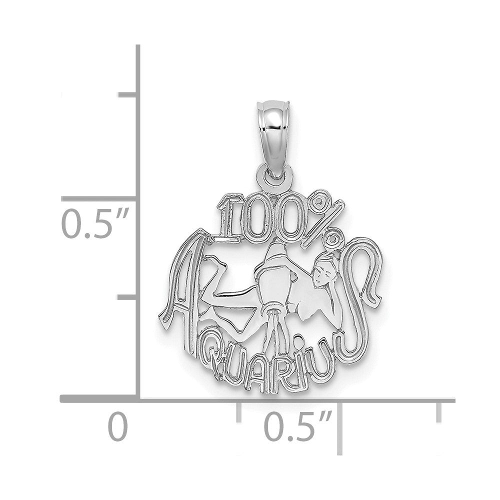 FJC Finejewelers 14 kt White Gold WG 100% AQUARIUS Zodiac Charm 17 x 14 mm