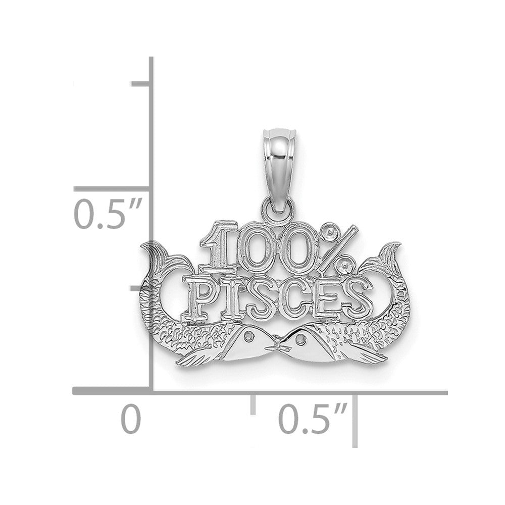 FJC Finejewelers 14 kt White Gold WG 100% PISCES Zodiac Charm 13 x 17 mm