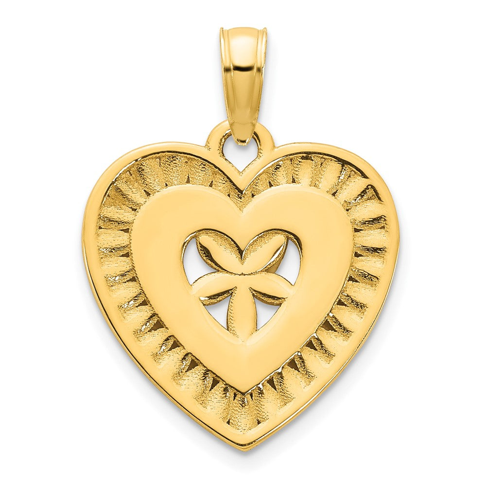 FJC Finejewelers 14 kt Yellow Gold Fancy Heart Charm 14 mm