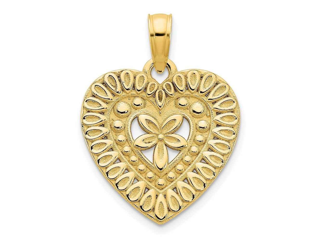 FJC Finejewelers 14 kt Yellow Gold Fancy Heart Charm 14 mm