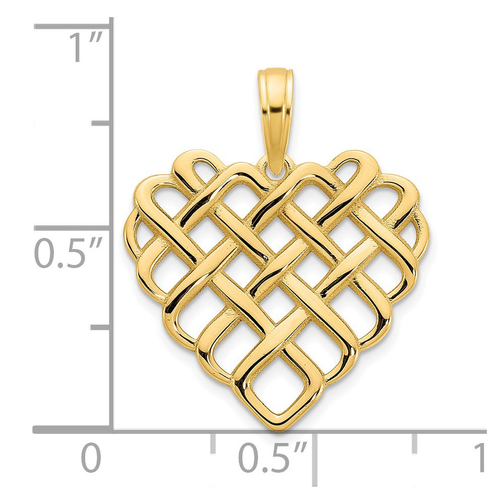 FJC Finejewelers 14 kt Yellow Gold Fancy Heart Charm 15 mm