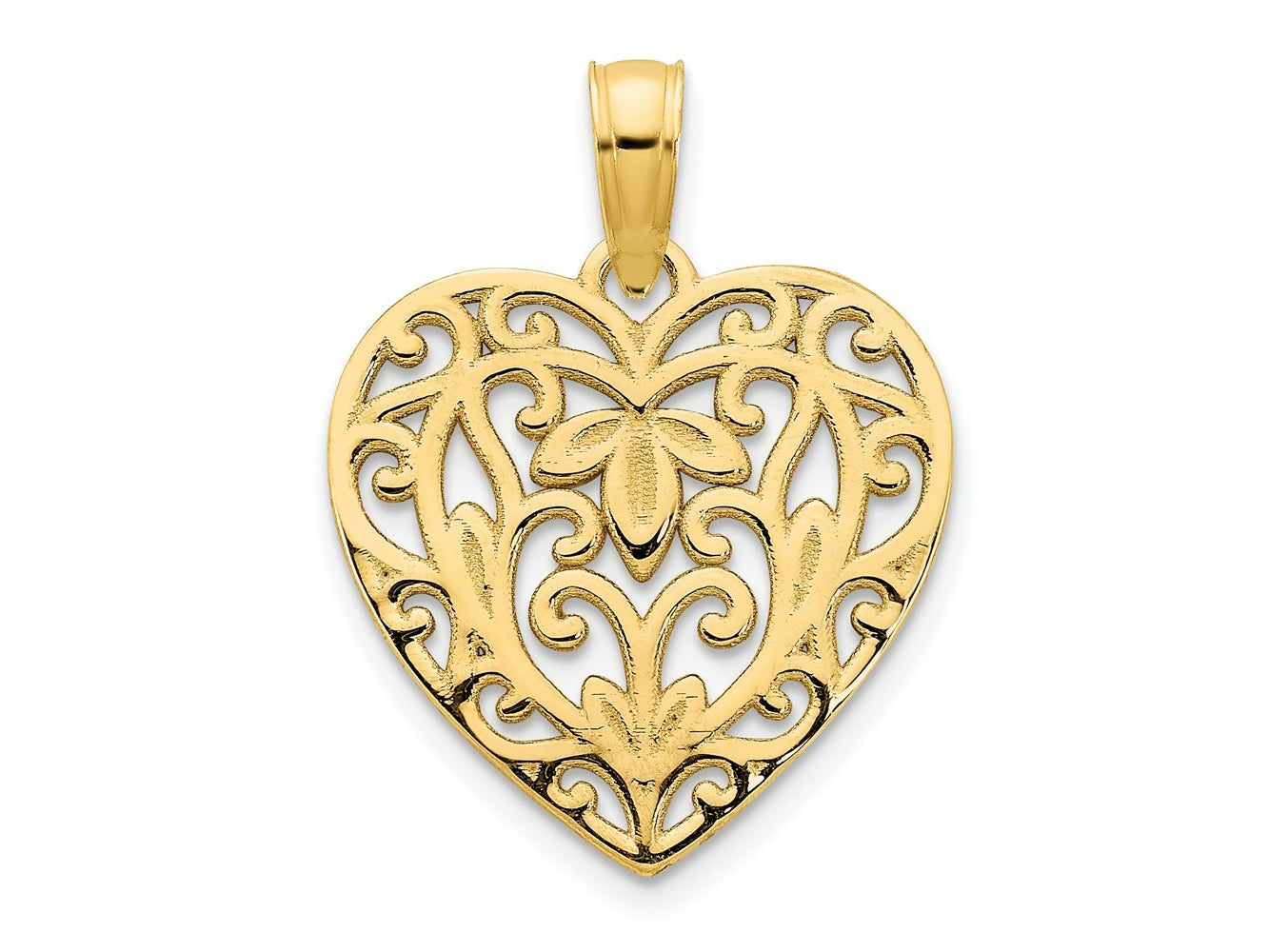 FJC Finejewelers 14 kt Yellow Gold Fancy Heart Charm 14 mm