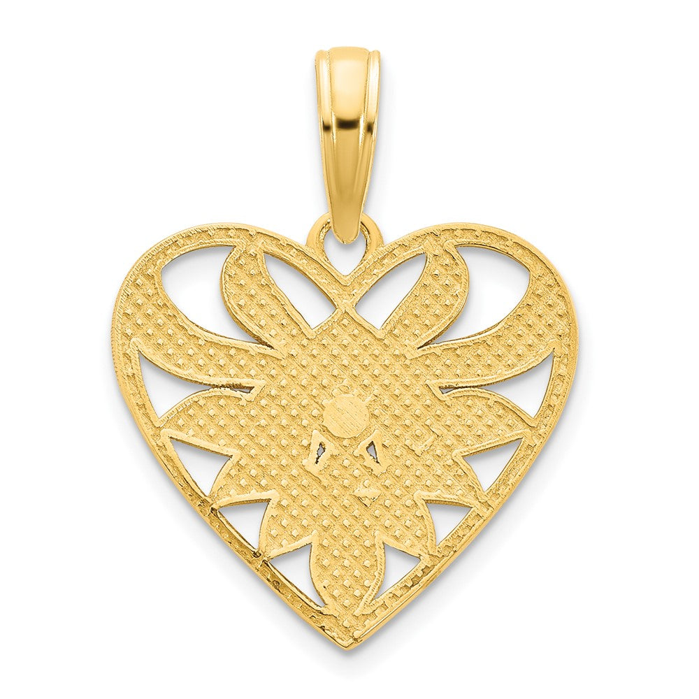 FJC Finejewelers 14 kt Yellow Gold Fancy Heart Charm 15 mm