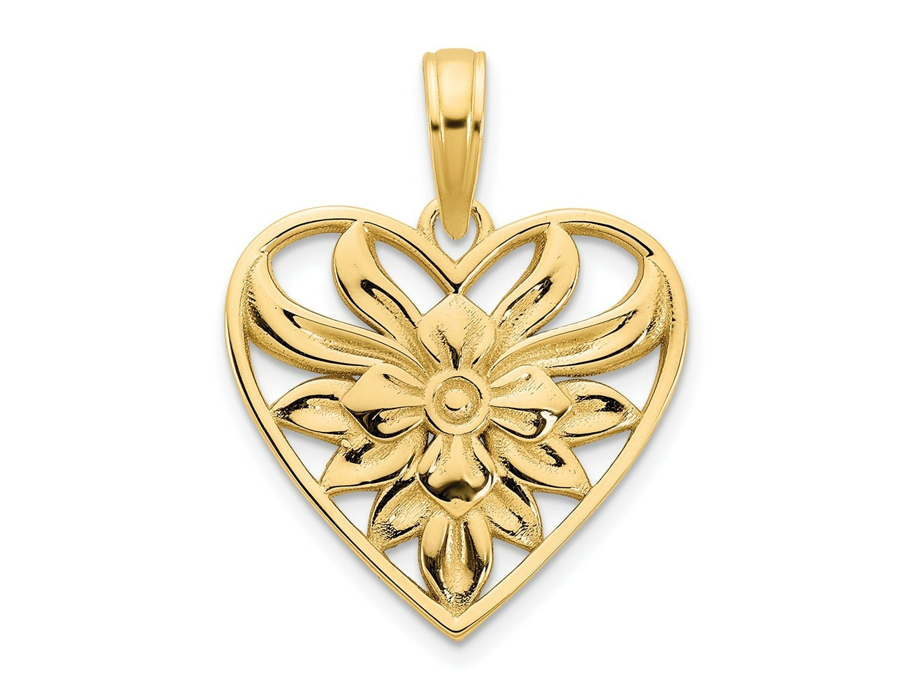FJC Finejewelers 14 kt Yellow Gold Fancy Heart Charm 15 mm