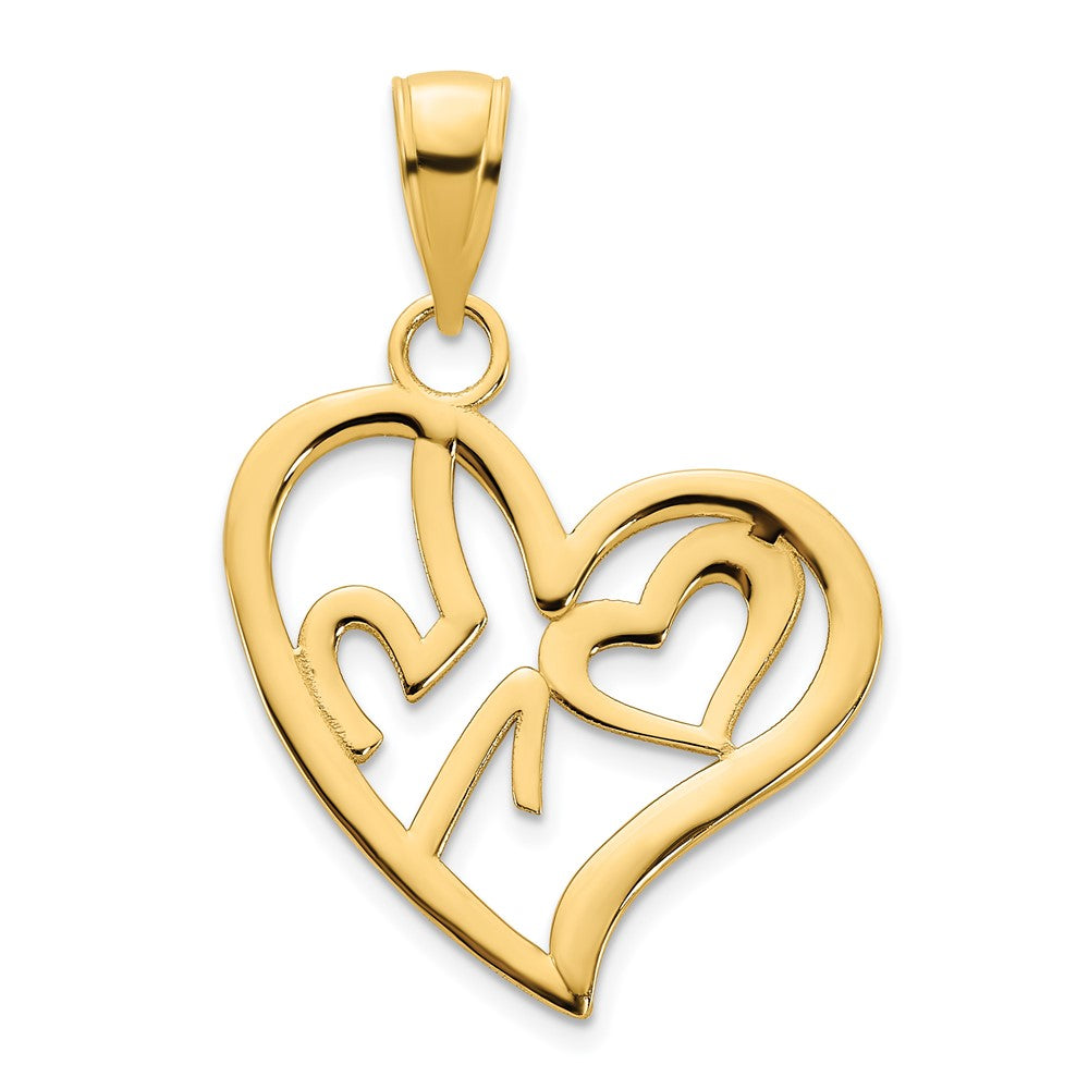 FJC Finejewelers 14 kt Yellow Gold #15 Heart Charm 18 mm