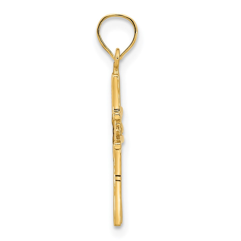 FJC Finejewelers 14 kt Yellow Gold Fancy Cross Charm 23 x 12 mm