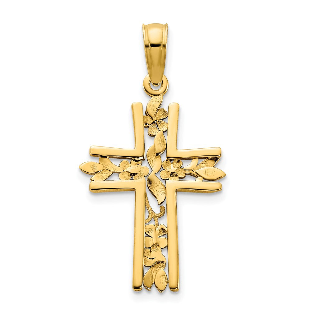 FJC Finejewelers 14 kt Yellow Gold Fancy Cross Charm 23 x 12 mm