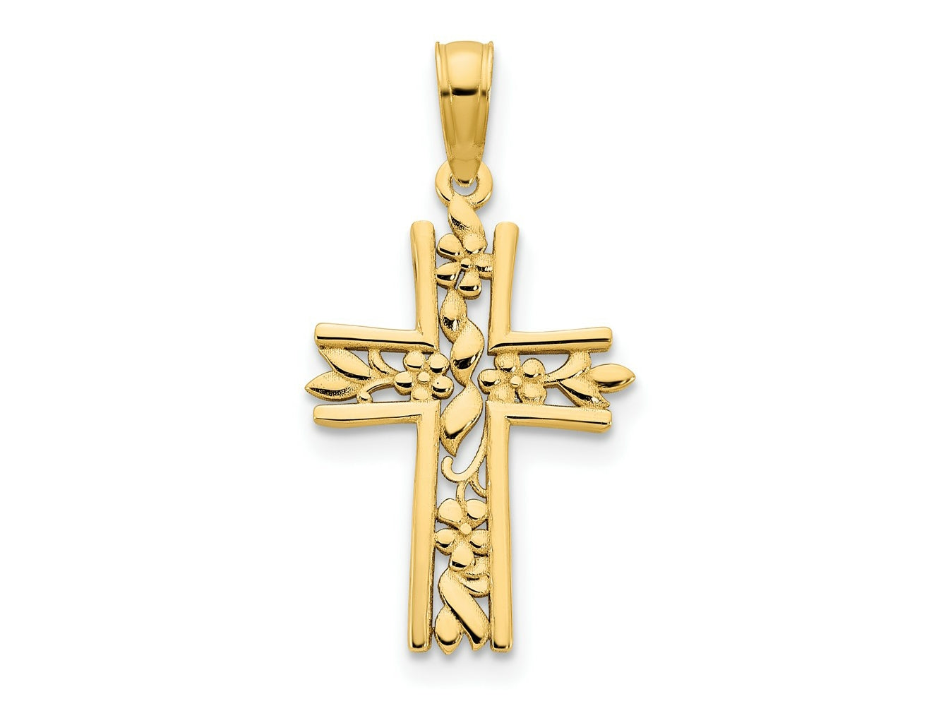 FJC Finejewelers 14 kt Yellow Gold Fancy Cross Charm 23 x 12 mm
