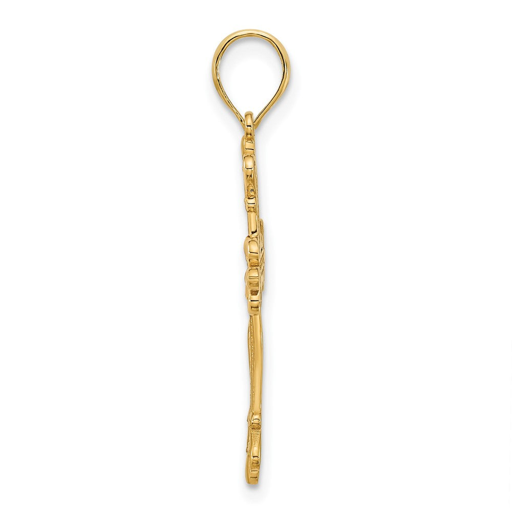 FJC Finejewelers 14 kt Yellow Gold Fancy Cross Charm 31 x 18 mm