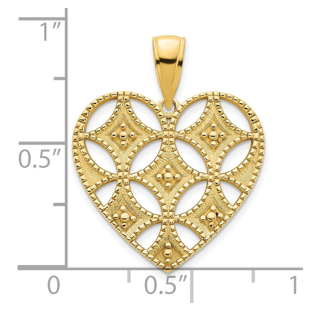 FJC Finejewelers 14 kt Yellow Gold Fancy Heart Charm 18 mm