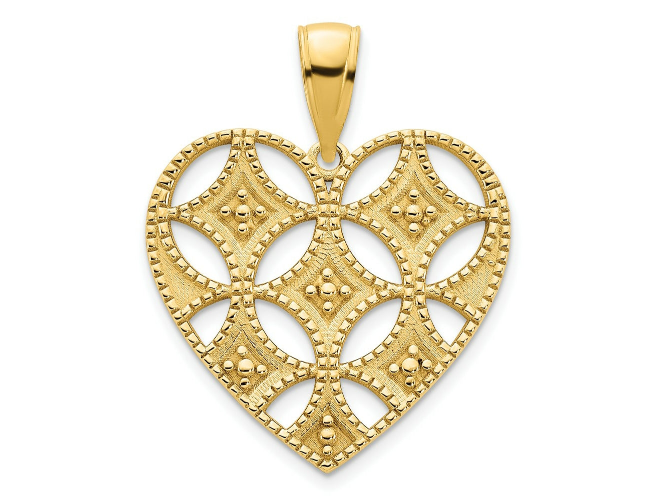 FJC Finejewelers 14 kt Yellow Gold Fancy Heart Charm 18 mm