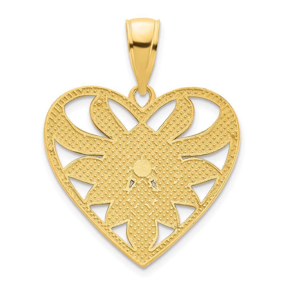 FJC Finejewelers 14 kt Yellow Gold Fancy Heart Charm 19 mm