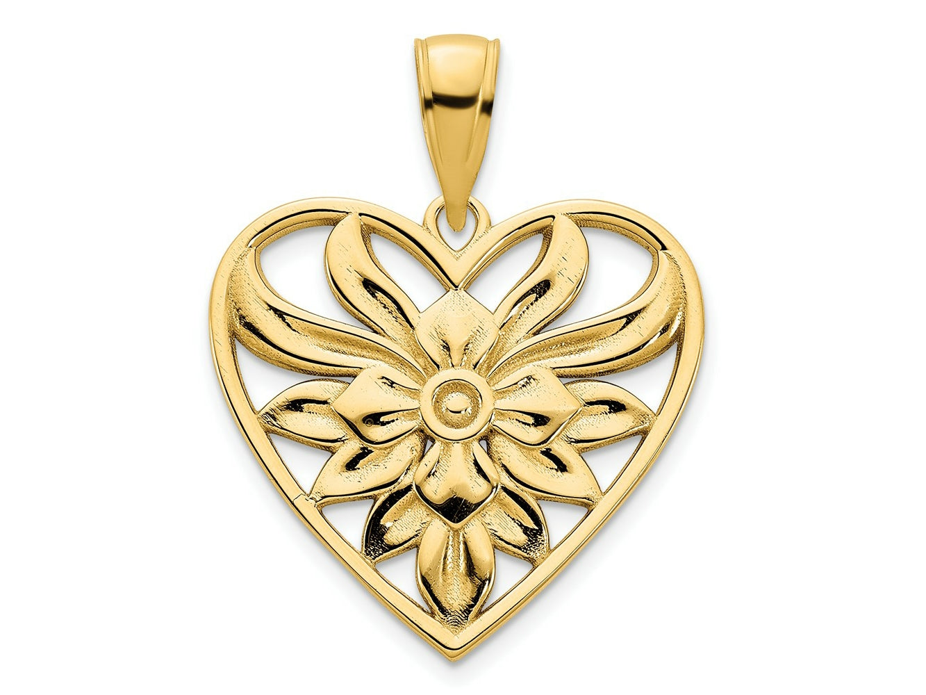 FJC Finejewelers 14 kt Yellow Gold Fancy Heart Charm 19 mm
