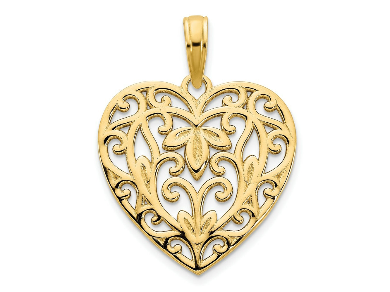 FJC Finejewelers 14 kt Yellow Gold Fancy Heart Charm 17 mm
