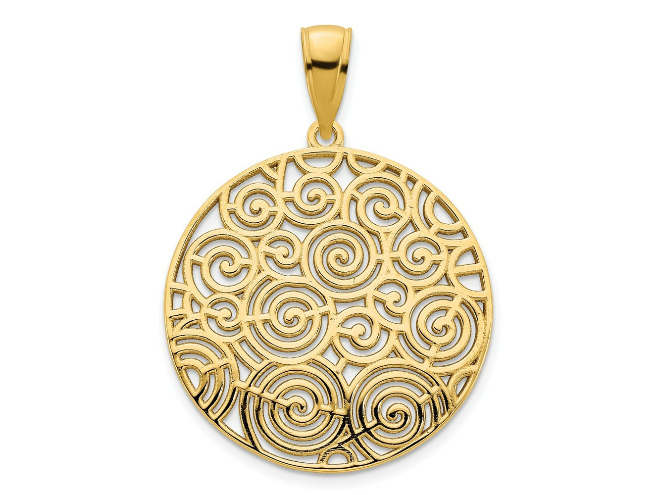 FJC Finejewelers 14 kt Yellow Gold Fancy Filigree Disc Charm 23 x 21 mm