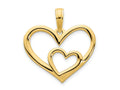 FJC Finejewelers 14 kt Yellow Gold Heart in a Heart Charm 18 mm