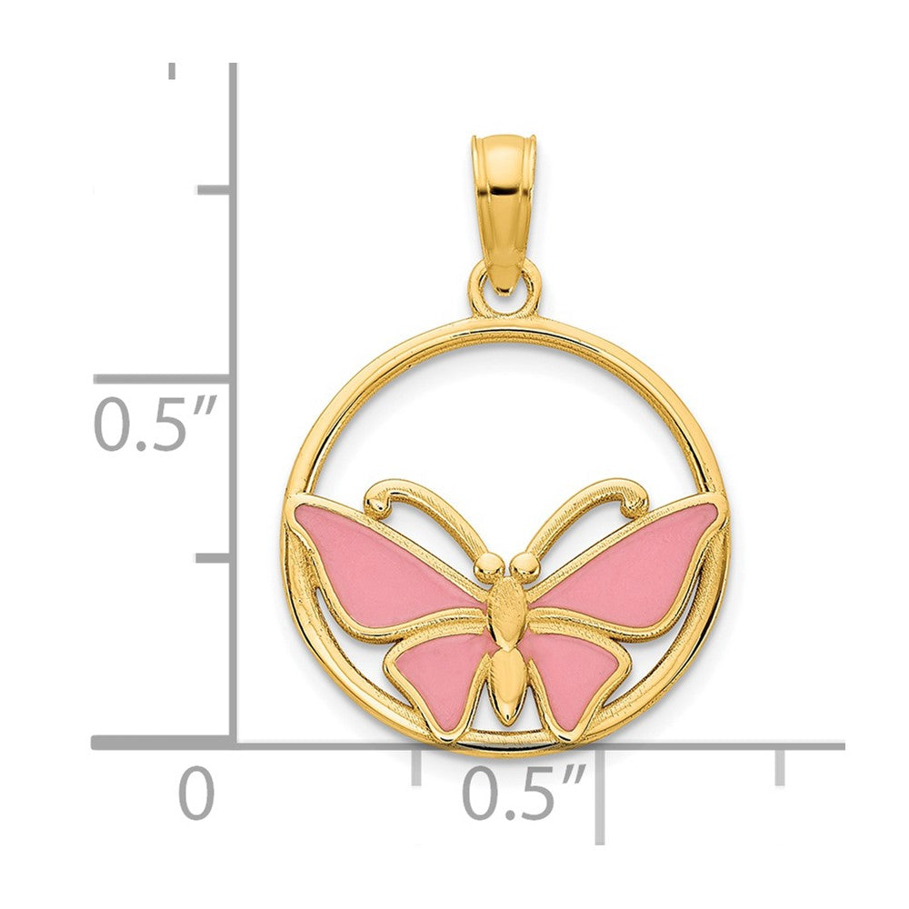 FJC Finejewelers 14 kt Yellow Gold Epoxy Butterfly Charm 17 x 16 mm