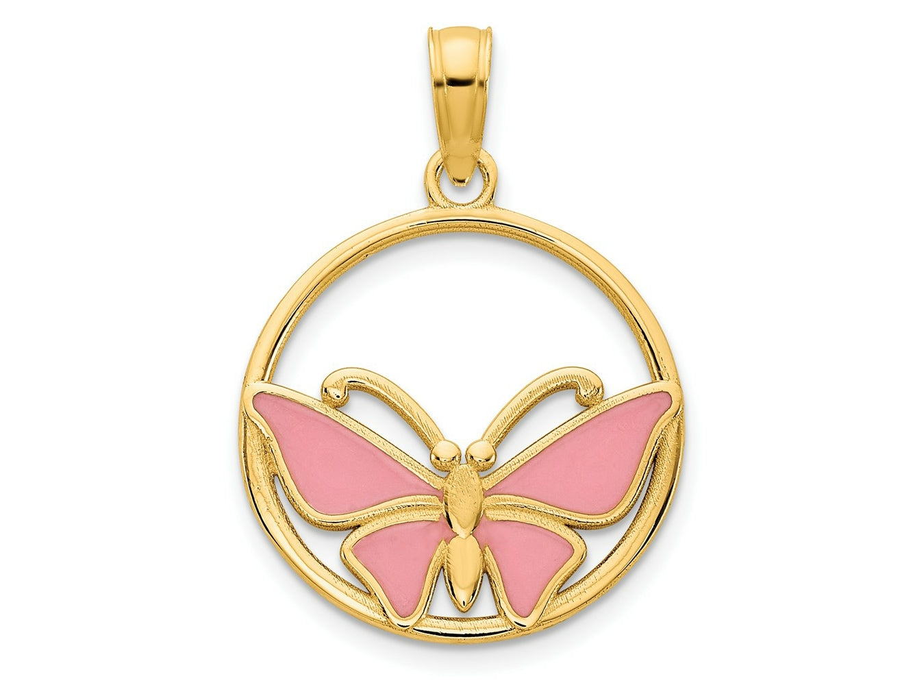 FJC Finejewelers 14 kt Yellow Gold Epoxy Butterfly Charm 17 x 16 mm