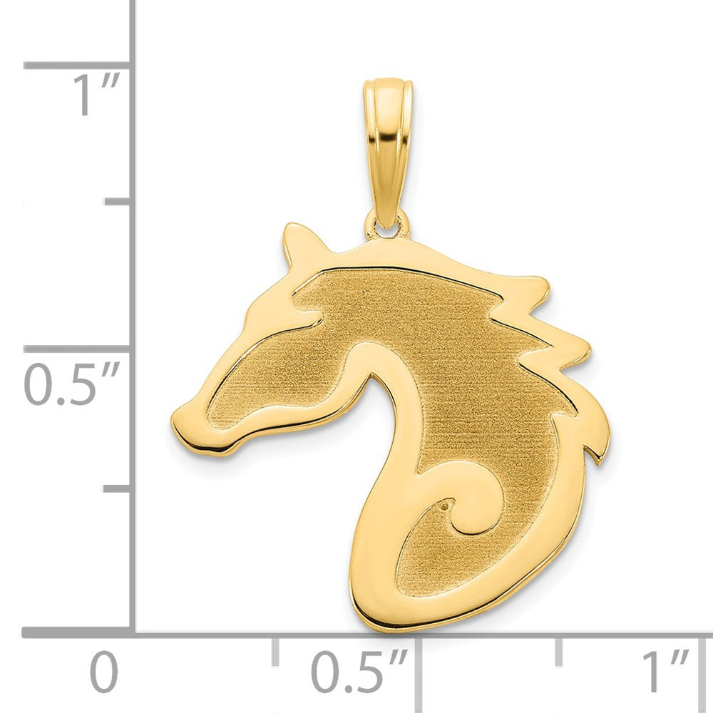 FJC Finejewelers 14 kt Yellow Gold Sandblasted Horse Head Charm 23 x 19 mm