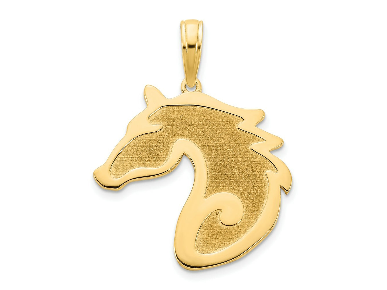 FJC Finejewelers 14 kt Yellow Gold Sandblasted Horse Head Charm 23 x 19 mm