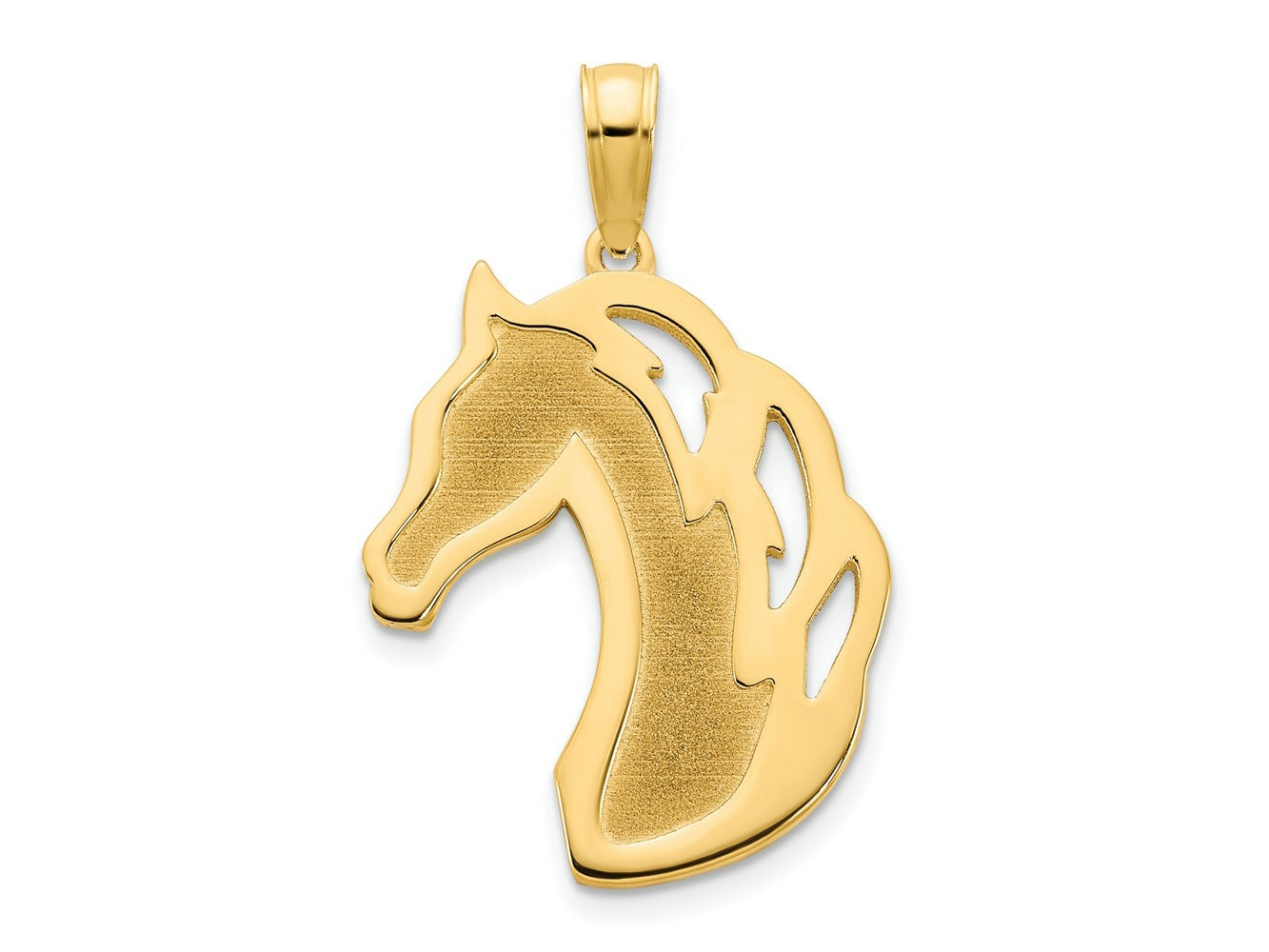 FJC Finejewelers 14 kt Yellow Gold Sandblasted Horse Head Charm 24 x 15 mm